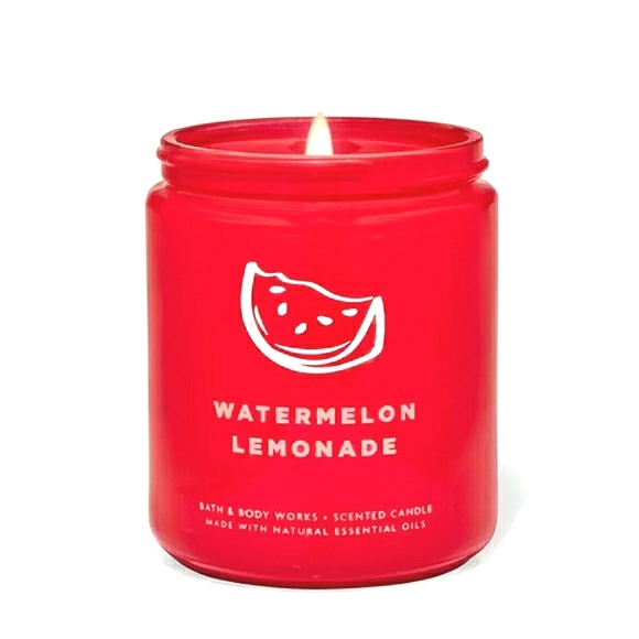 🔥 "WATERMELON LEMONADE" 2 ITEMS / 1 WICK CANDLE & 1 GEL HAND SOAP / NEW / BBW - Picture 2 of 3